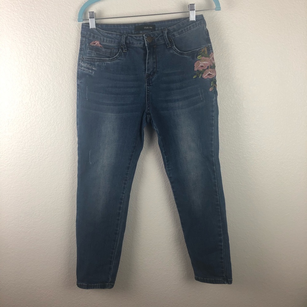 Style Me Embroidered Flower Jeans 8